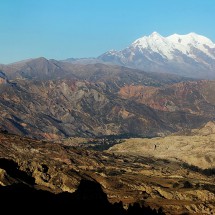 Majestic Nevado Illimani, the highest mountain of the Cordillera Real